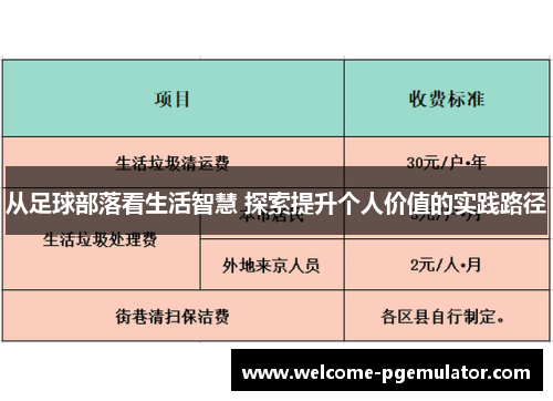 从足球部落看生活智慧 探索提升个人价值的实践路径
